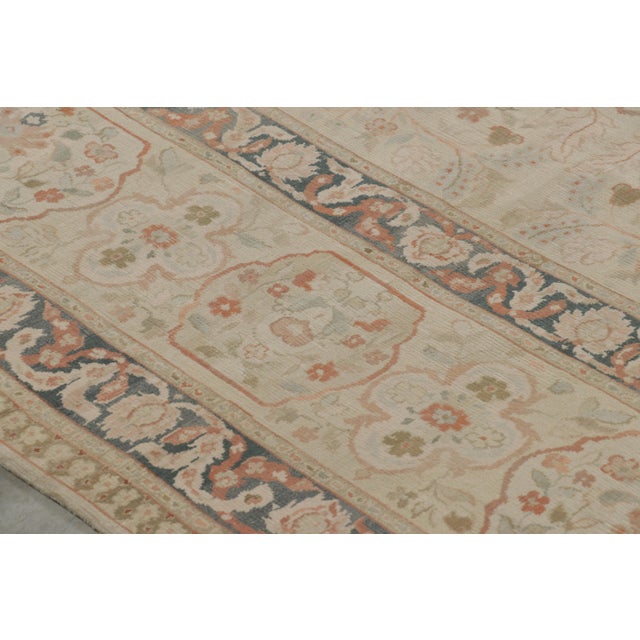2010s Rug & Kilim’s Tabriz Style Rug in Green and Pink Floral Patterns For Sale - Image 5 of 10