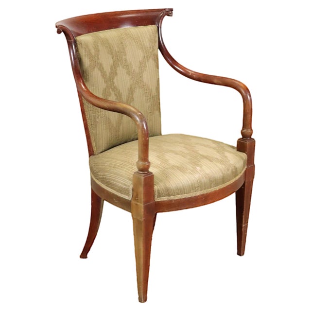 Armchair in Beech & Fabric, Italy, 1950s-1960s For Sale