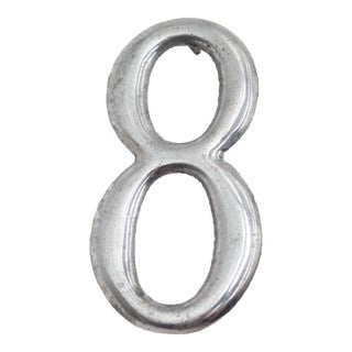 Vintage Aluminum House Number Eight For Sale