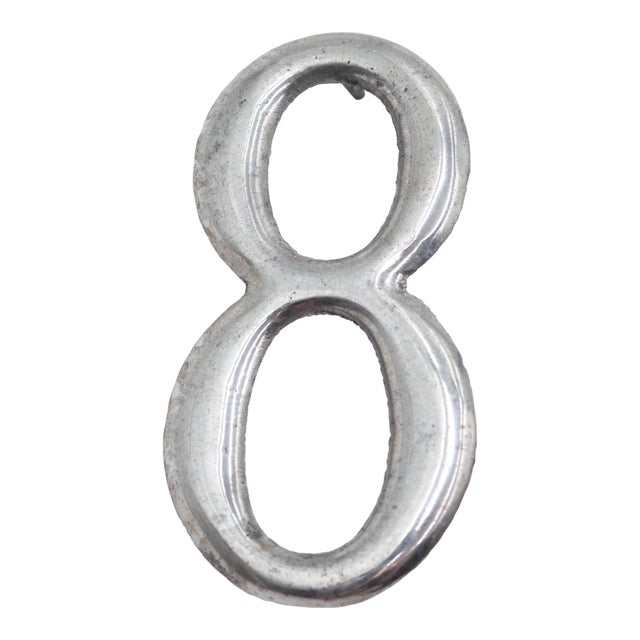 Vintage Aluminum House Number Eight For Sale