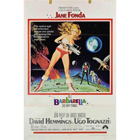 Pop Art ItalianSci-Fi Barbarella Poster, 1968 For Sale