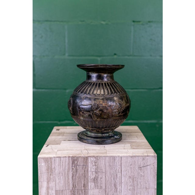 Hand-Forged Bronze Vase | Etruscan Revival For Sale - Image 4 of 17