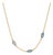 Swiss Blue Topaz Gold Station Necklace | Marquise Gemstone Bezel Chain | December Birthstone Layering Jewelry | Dainty Light Blue Choker For Sale