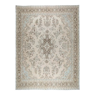 Vintage Hand Knotted Rug With Elegant Symmetrical Motifs– Floral Medallion -9' 8'' X 11' 9'' For Sale