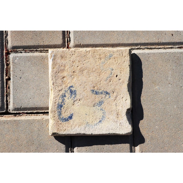 Ceramic 18th Century Portuguese Tile Nobleman’s Robe Sleeve Blue & White Antique Hand Painted For Sale - Image 7 of 7