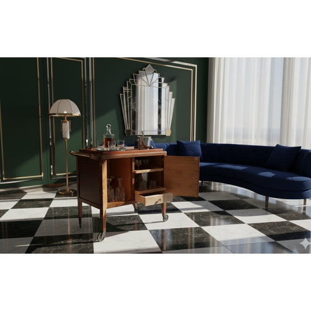 Art Deco Rolling Serving Cart with Removable Tray, 1930 For Sale - Image 17 of 18