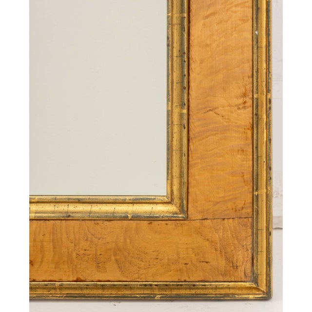 Modern Birch and Gilt Gesso Framed Mirror For Sale - Image 4 of 7