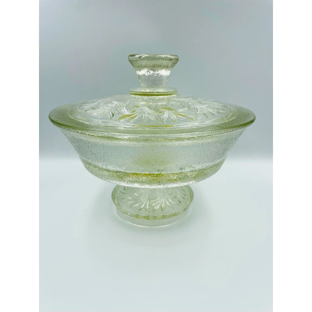 Mid 20th Century Mod Pressed Glass "Laurel" Motif Candy Dish For Sale - Image 13 of 13