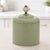 Add a soft pop of color and timeless texture to your kitchen or bath with this Green Ribbed Metal Canister with Lid....