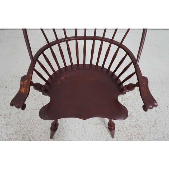 Brown Dr Dimes Painted Decorated Windsor Style Armchair For Sale - Image 8 of 12
