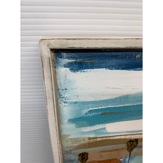 White Steve Adam Abstract Palm Series #0509 Original Painting, Signed For Sale - Image 8 of 12