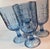 Glass Periwinkle Cut Windowpane Goblets- Set of Four For Sale - Image 7 of 11
