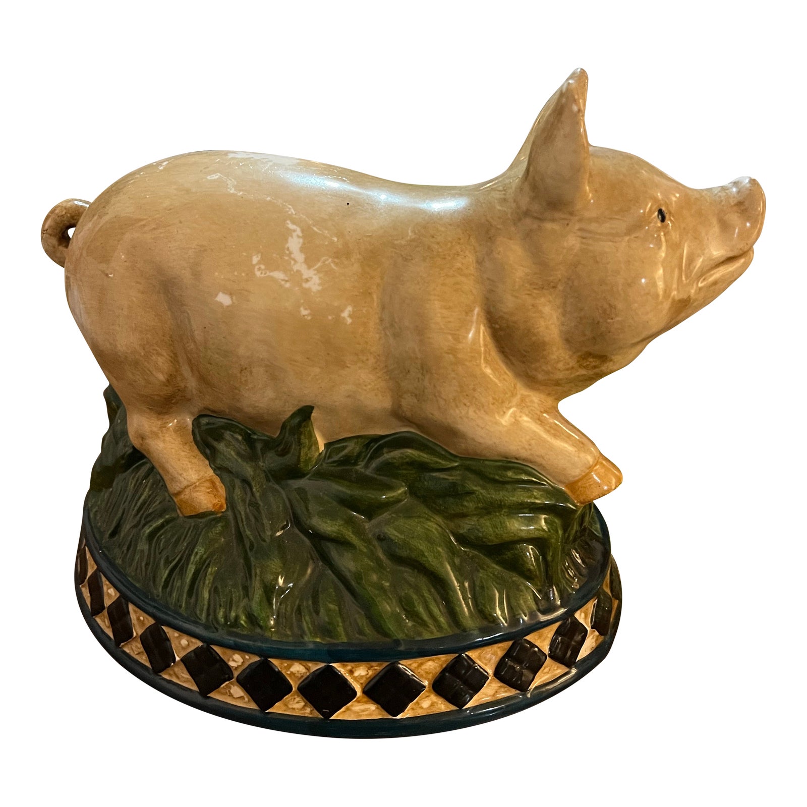 1970s Ceramic Rustic Style Pig Decorative Piece | Chairish
