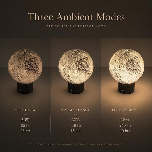 Aloadecor Smoky Grey Hand-Blown Art Glass Globe Table Lamp Cordless Rechargeable Decorative Bedside Lamp With Dimmable Led For Sale - Image 4 of 11