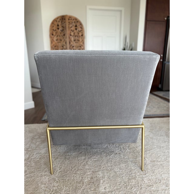 2020s Rh Restoration Hardware Paget Wingback Chair in Velvet Fog For Sale - Image 5 of 18