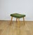 Wood Large Olive Bouclé Stool with Round Beech Legs, 1970s For Sale - Image 7 of 7