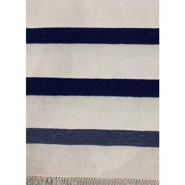 Contemporary Modern Handwoven Ivory Kilim 4'1 X 6'2 For Sale - Image 3 of 9