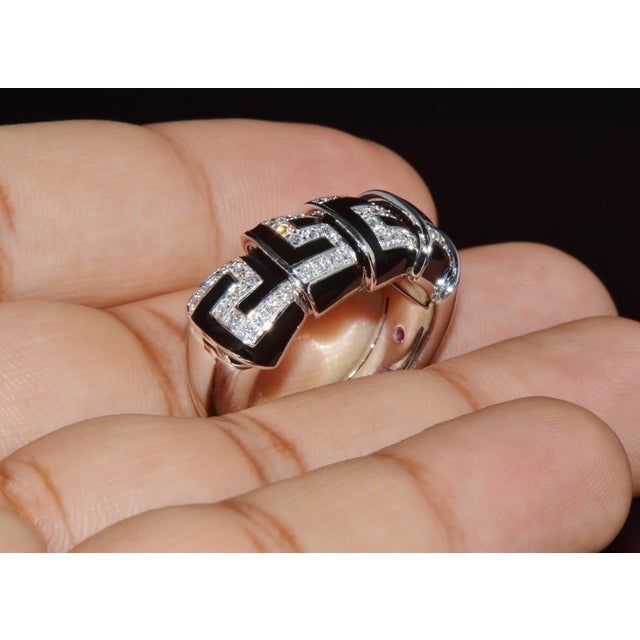 Vintage Roberto Coin Cobra 0.40ct Diamond Articulating Ring in Solid 18k White Gold, Size 8 For Sale - Image 9 of 17