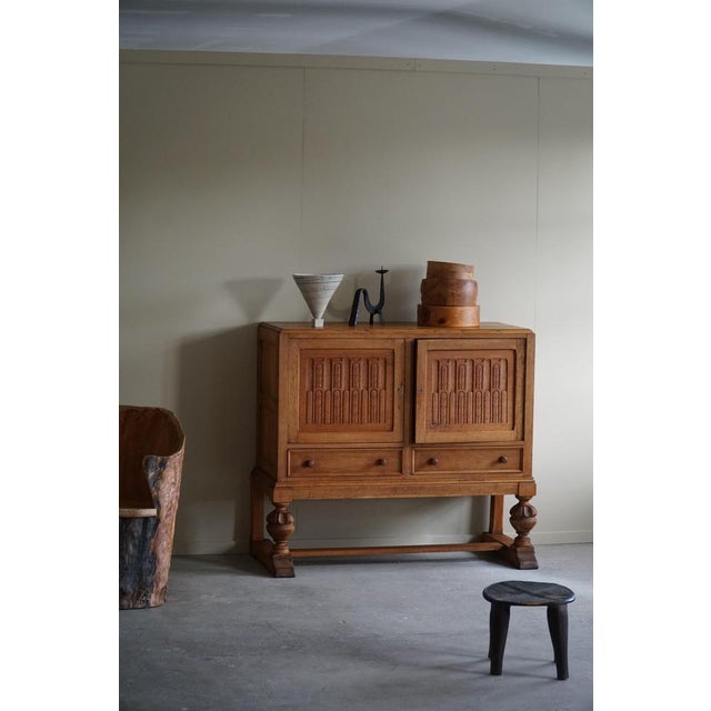 Baroque Mid-Century Danish Handcrafted Cabinet in Oak, 1950s For Sale - Image 3 of 18