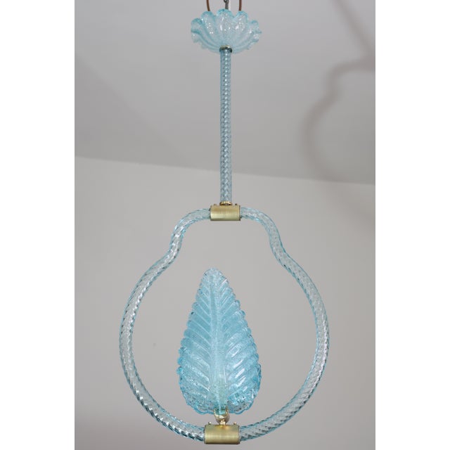 1950s Light Blu Murano Glass Chandelier by Barovier E Toso For Sale - Image 10 of 17