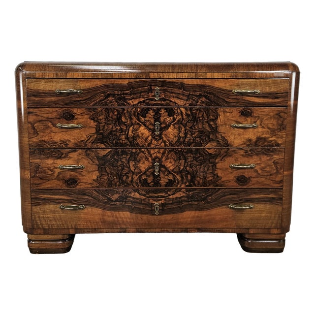 Vintage Art Deco Dresser in Walnut, 1940s For Sale