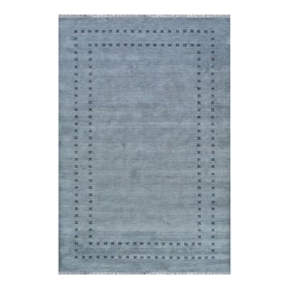 5x8 Jasmine Alluring Gray Solid Open Modern Handmade Wool Carpet Rug For Sale