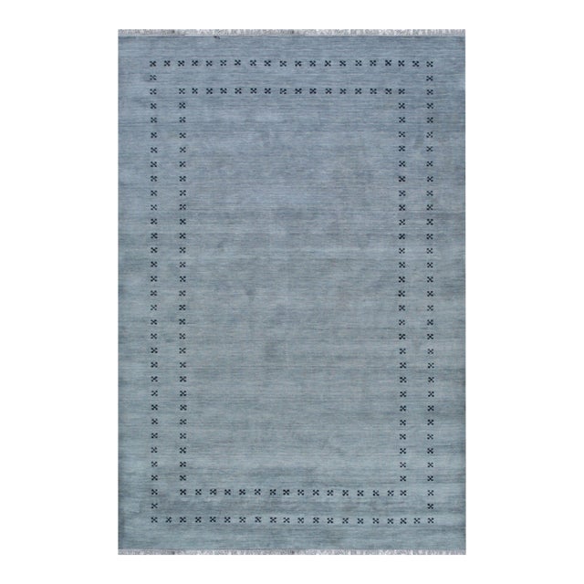 5x8 Jasmine Alluring Gray Solid Open Modern Handmade Wool Carpet Rug For Sale