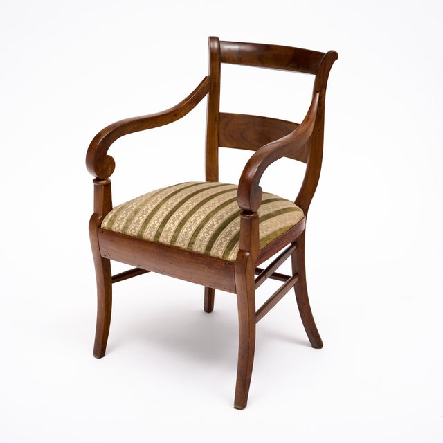 Pair of French Restoration Solid Walnut Armchairs, Rhône Valley, Circa 1820 For Sale - Image 4 of 9
