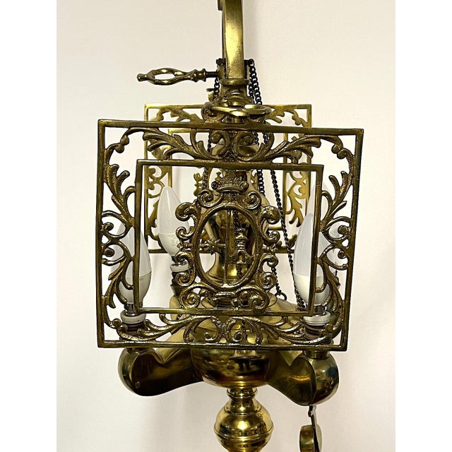 Antique Brass Floor Lamp, 1920s For Sale - Image 6 of 11