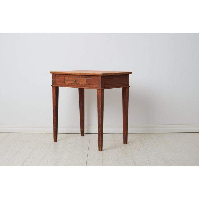 Gustavian (Swedish) Small Antique Swedish Country House Table with Drawer For Sale - Image 3 of 11