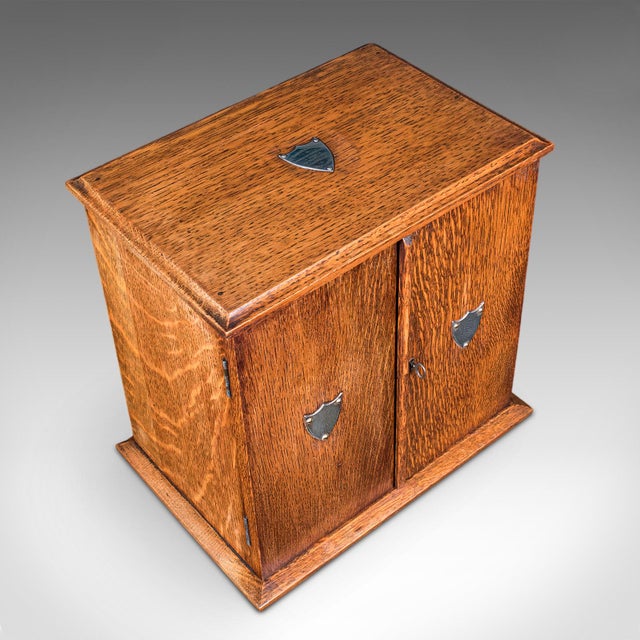 Brown Antique Cambridge Doctor's Smoking Cabinet, English, Smoker's Case, Edwardian For Sale - Image 8 of 12