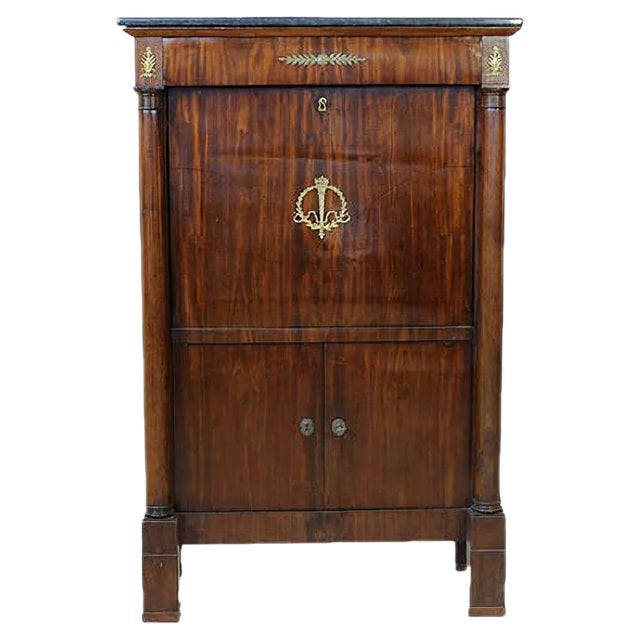 19th Century Empire Mahogany Secretaire For Sale