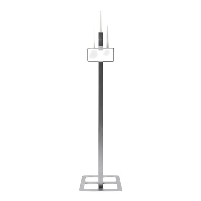 Viewpoint Floor Candleholder in Stainless Steel by Metalmorphosis Studio For Sale