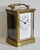 1980s Brass Corniche Carriage Clock Antique French Beveled Glass Mechanical For Sale - Image 5 of 15