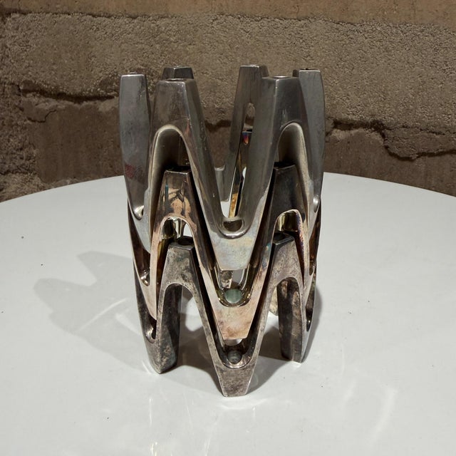 Silver-Plated Candle Holder Crown Model Jens Quistgaard Dansk Designs For Sale - Image 12 of 13