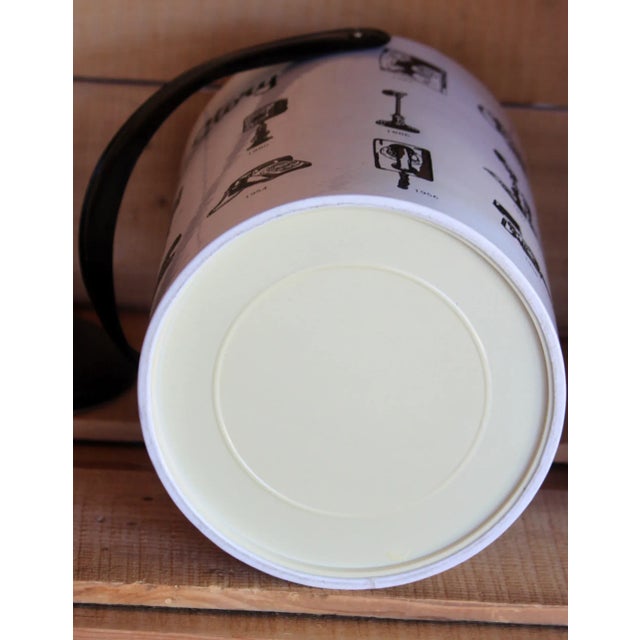 Vintage Retro Mid Century Ice Bucket Barware the Telephone Story Vinyl Cooler For Sale - Image 4 of 9