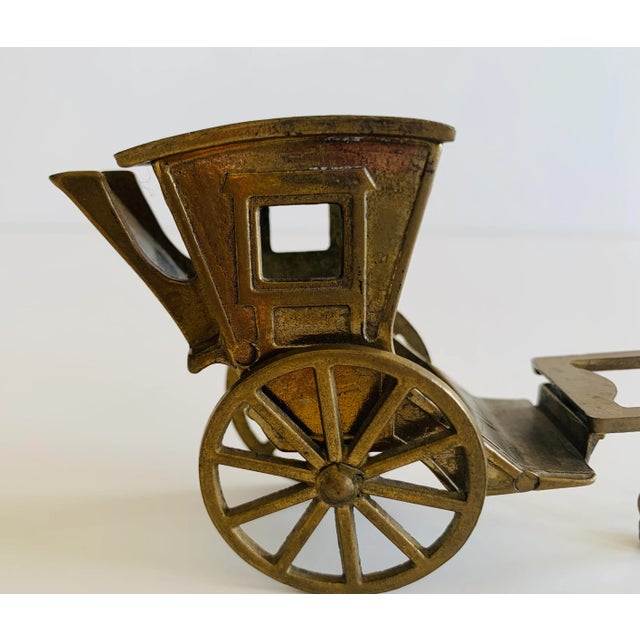 Vintage Decorative Brass Horse and Carriage For Sale - Image 4 of 10