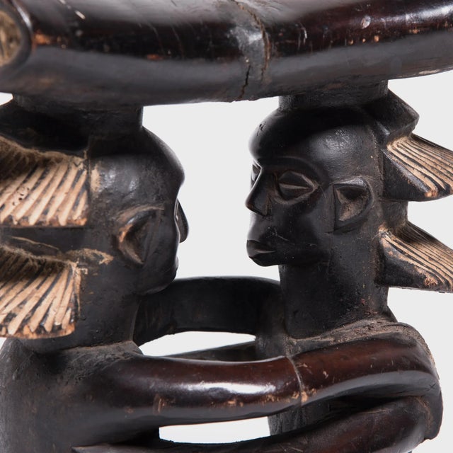 "Embrace" African Luba Headrest Sculpture For Sale - Image 4 of 7