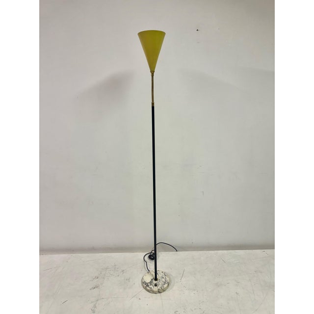 Black Italian Floor Lamp with Marble Base, 1960s For Sale - Image 8 of 15