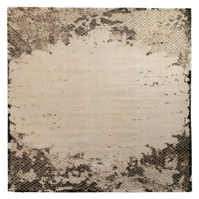 2010s Rug & Kilim’s Distressed Style Modern Rug in Beige-Brown Abstract Pattern For Sale In New York - Image 6 of 6