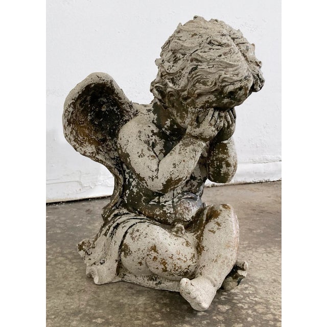 Vintage Concrete Angel Garden Ornament Chairish