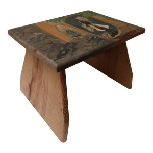 Folk Art Hand Painted Foot Stool