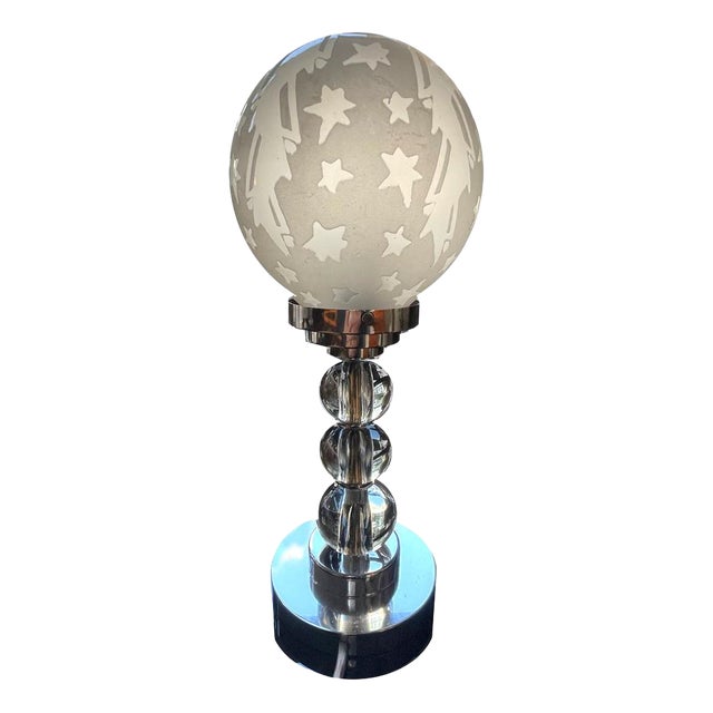 Art Deco Table Lamp with Glass Balls For Sale