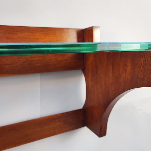 Italian Wall-Mounted Console Table with Crystal Top, 1960s For Sale - Image 6 of 8