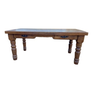 1980s Vintage English Farmhouse Style Kitchen Table Desk For Sale