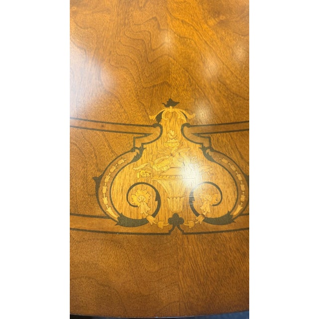 1990s Attributed to Ralph Lauren for Henredon Regency Style Inlaid 54” Round Dining Table For Sale - Image 10 of 11