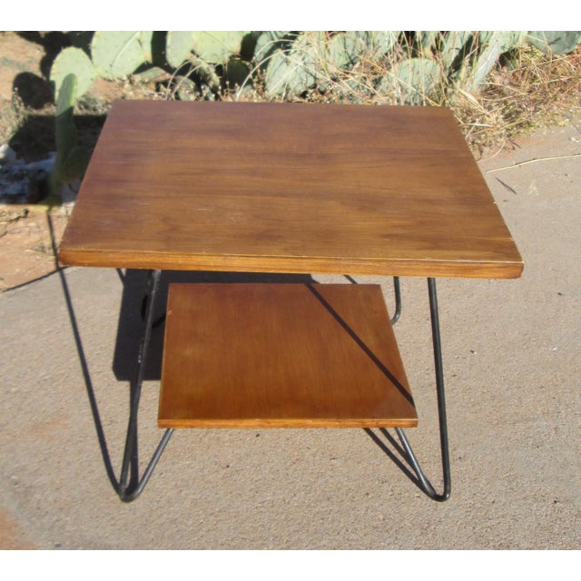 Mid 20th Century Mid Century Modern Wooden Table With Hairpin Legs For Sale - Image 6 of 12
