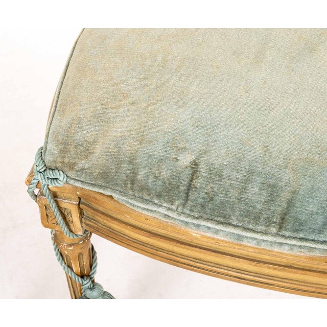 French Louis XVI Style Upholstered Footstools, Pair For Sale - Image 3 of 6