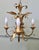Glass Vintage French Toleware Gilded Chandelier, 1960 For Sale - Image 7 of 8