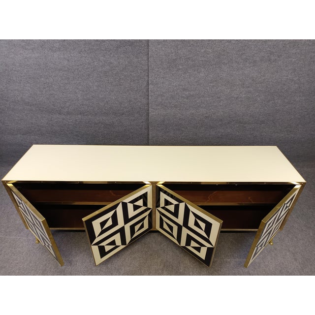 Four-Door Sideboard in Handcrafted Birch and Walnut from Justfurnituress SRL For Sale - Image 11 of 15
